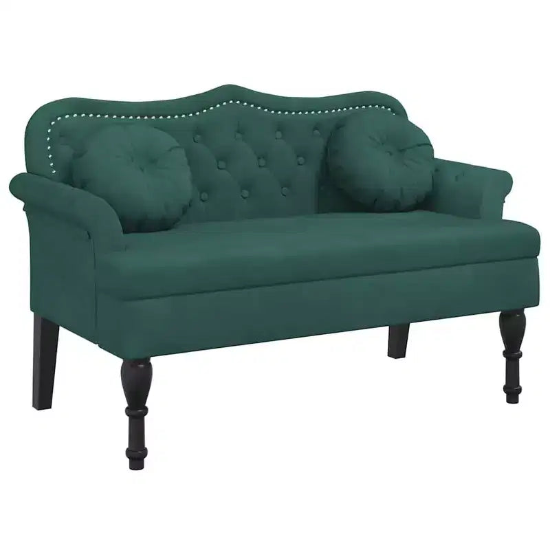 vidaXL Bench with Cushions Dark Green 47.4x25.6x29.5 Velvet