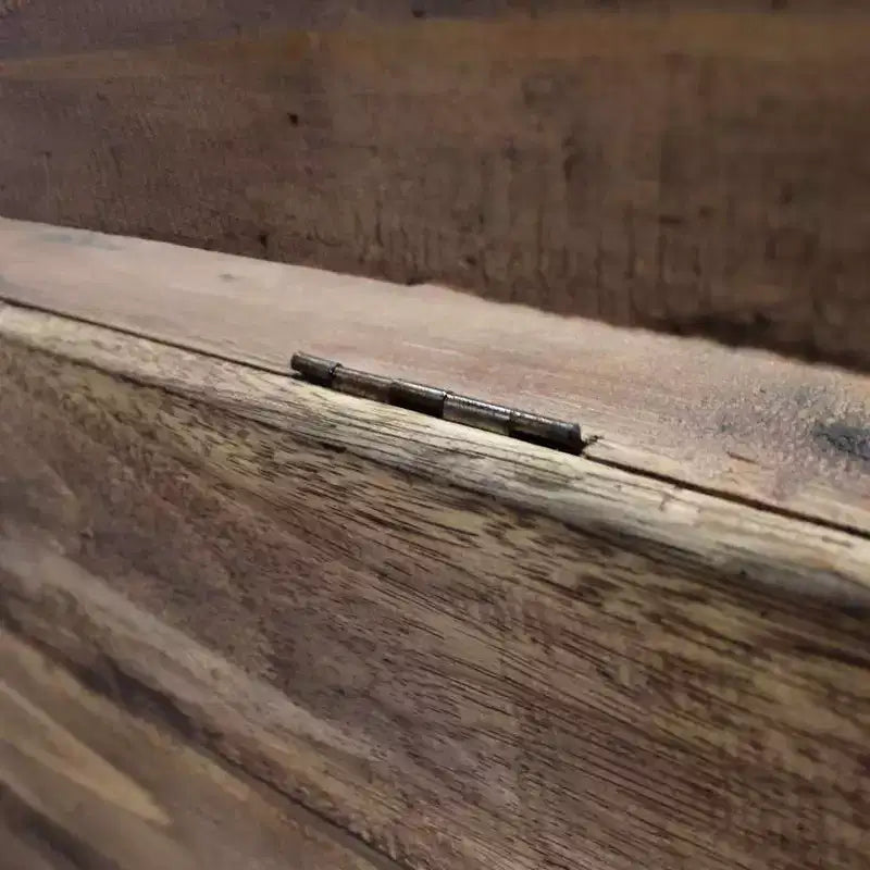 Panca contenitore in legno massello di mogano marrone, 1 posto