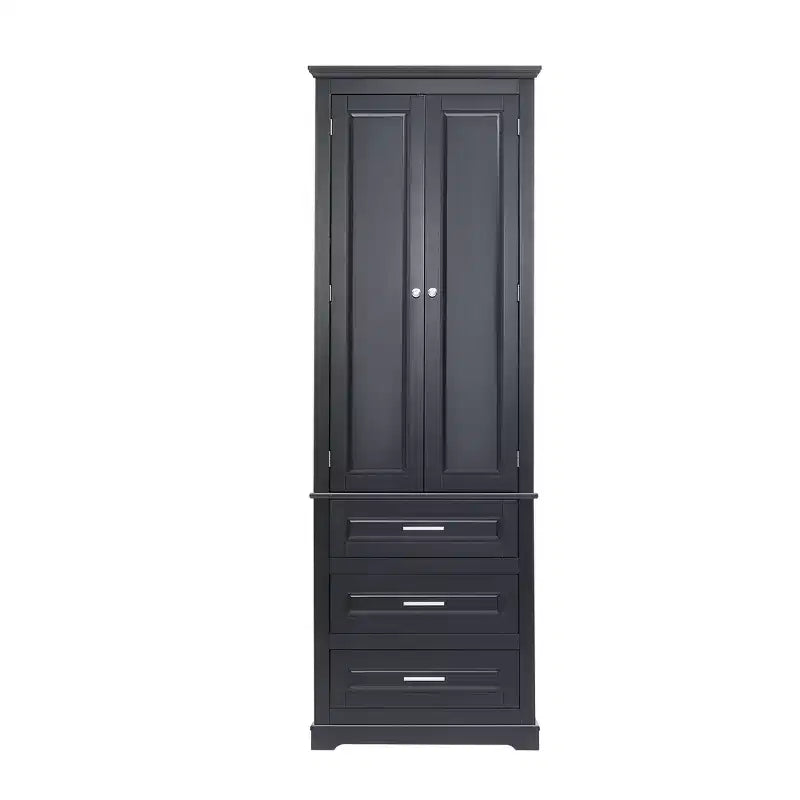 Mobiletto alto nero/grigio/bianco con 3 cassetti, monouso
