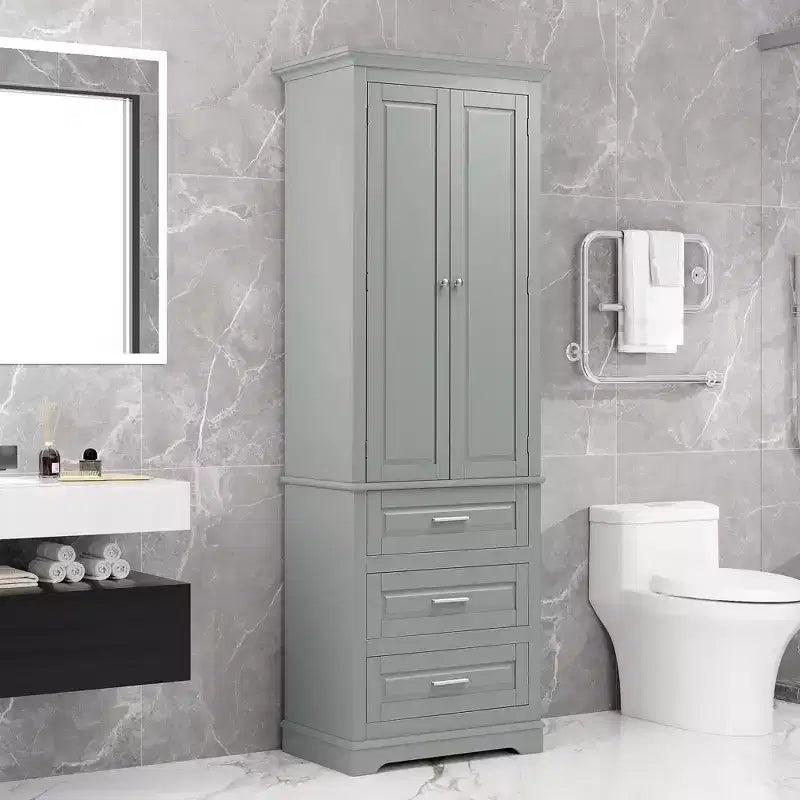 Mobiletto alto nero/grigio/bianco con 3 cassetti, monouso