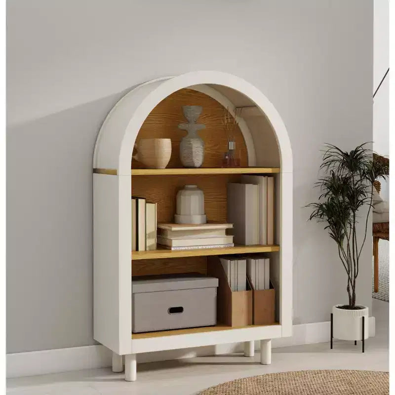 GDFStudio Annabelle Modern 37.4 Arched 3-Tier Storage Bookcase