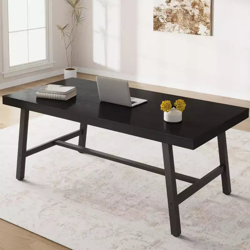 Tavolo da pranzo rettangolare per 6 posti nero/marrone/grigio/naturale