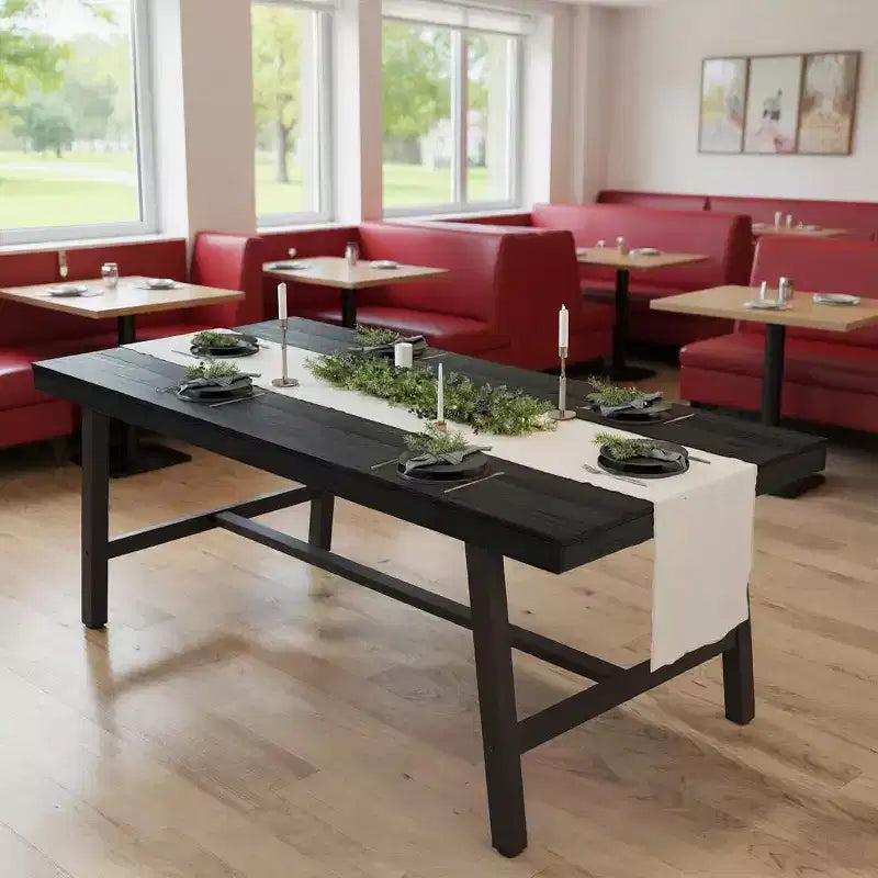 GustoWave 71 Inch Rectangular Dining Table, with Adjustable Feet