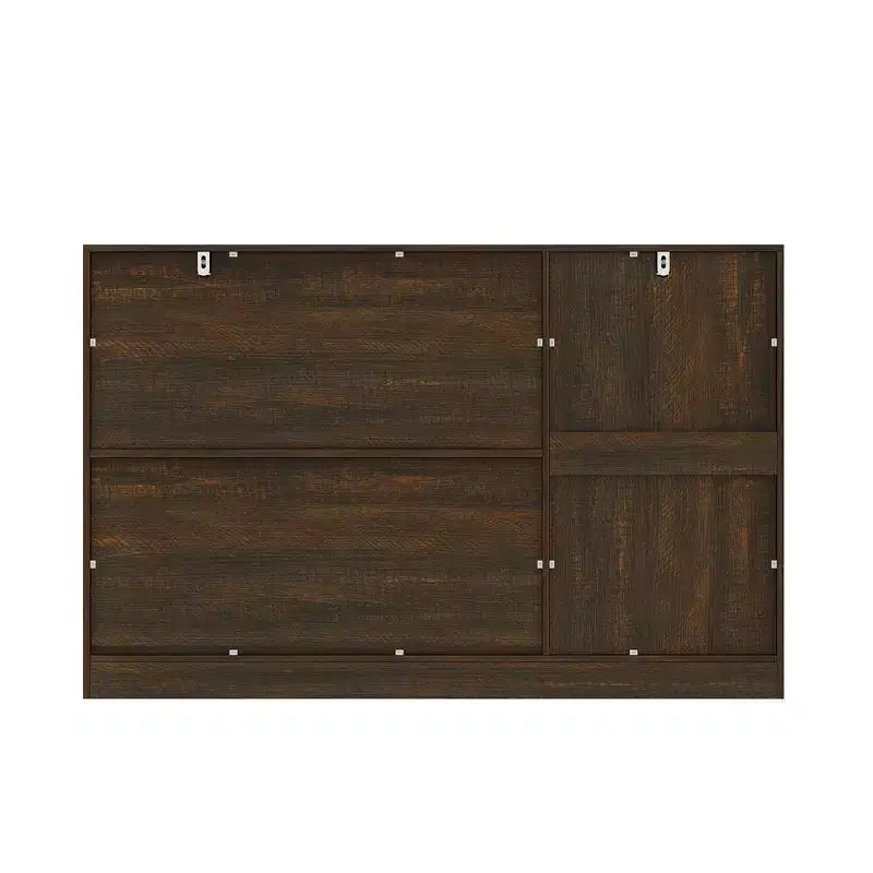 Mobile Buffet Marrone/Bianco effetto Legno, 3 Cassetti + 2 Ante, Montaggio da 1 Persona