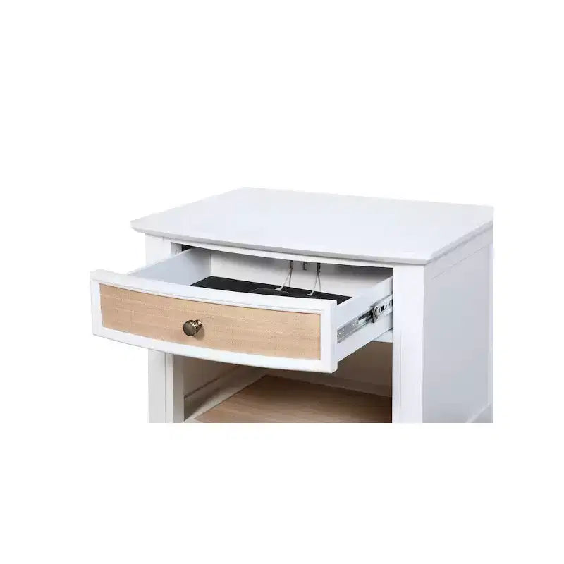 Comodino bianco a 1 cassetto per adulti