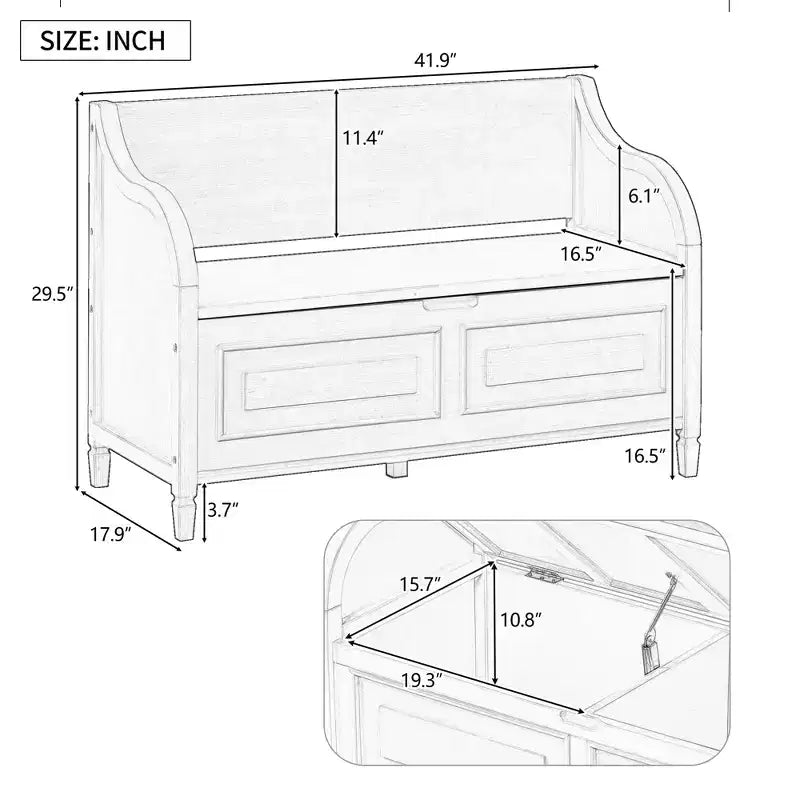 Panca contenitore imbottita multicolore con cuscino rimovibile, 1 posto