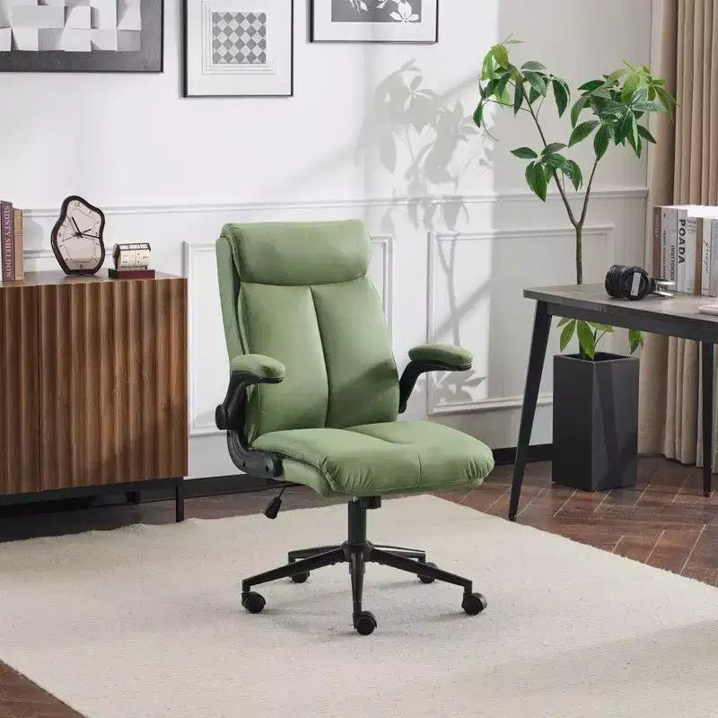 Sedia girevole da ufficio a schienale medio in nero/grigio/verde oliva/colori retrò con braccioli regolabili, singola