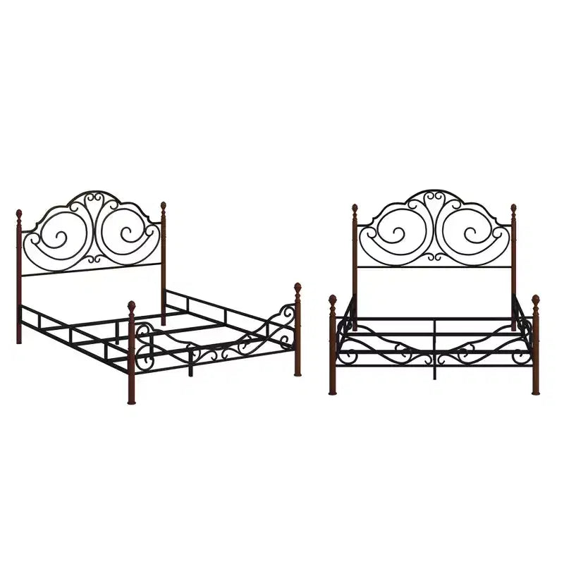 Struttura letto in ferro Cherry Bronze, misura matrimoniale, 2 persone