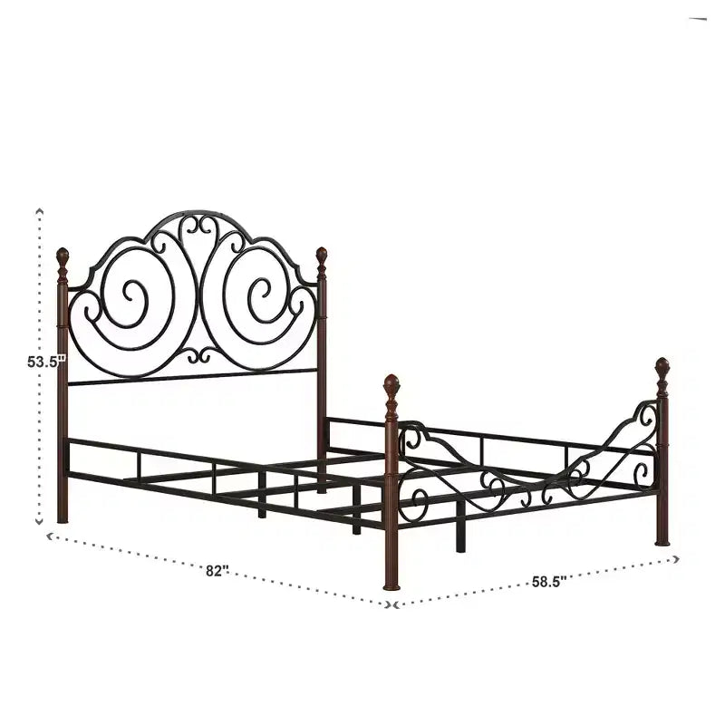Struttura letto in ferro Cherry Bronze, misura matrimoniale, 2 persone