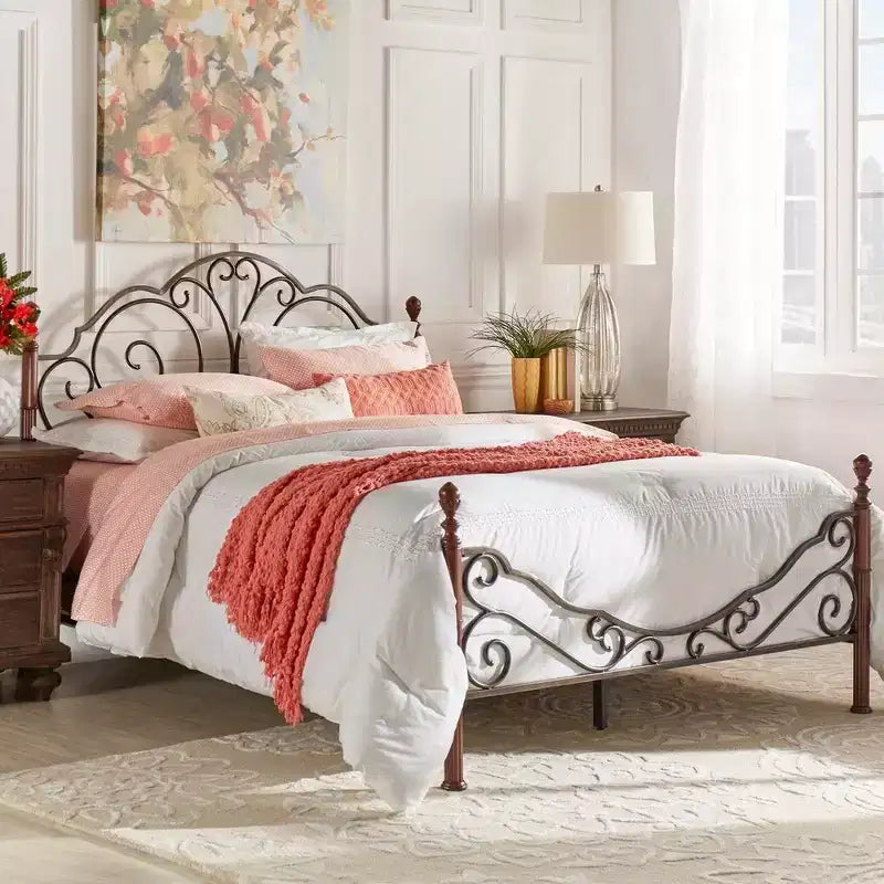 Struttura letto in ferro Cherry Bronze, misura matrimoniale, 2 persone
