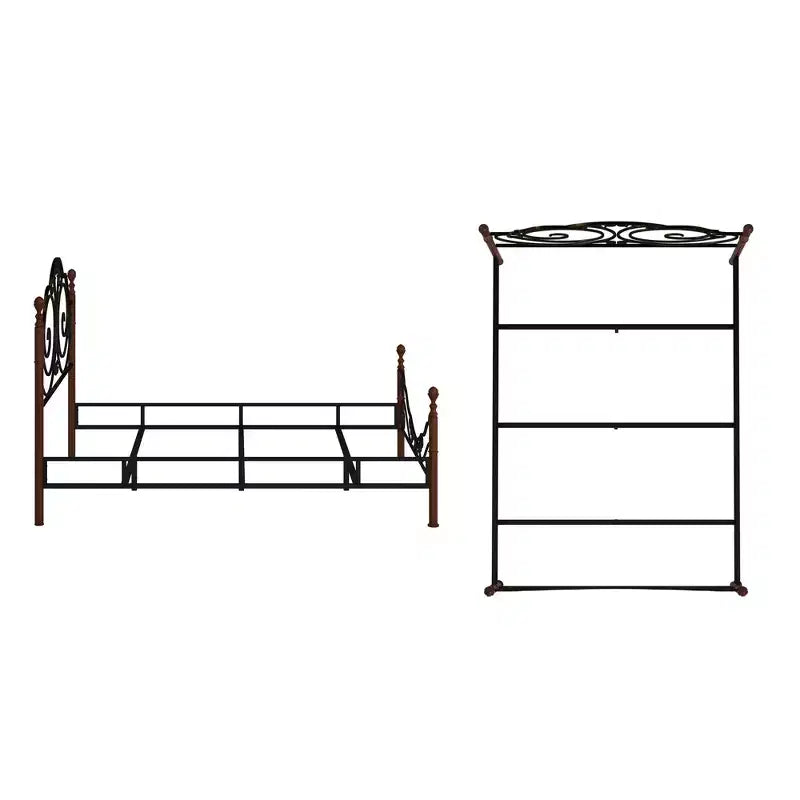 Struttura letto in ferro Cherry Bronze, misura matrimoniale, 2 persone