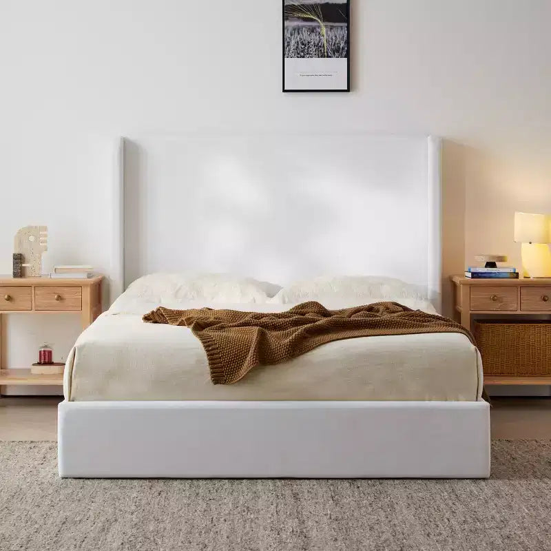 Christopher Knight Home Heino Modern Coconut Micro Suede Upholstered Floor Bed with Wingback