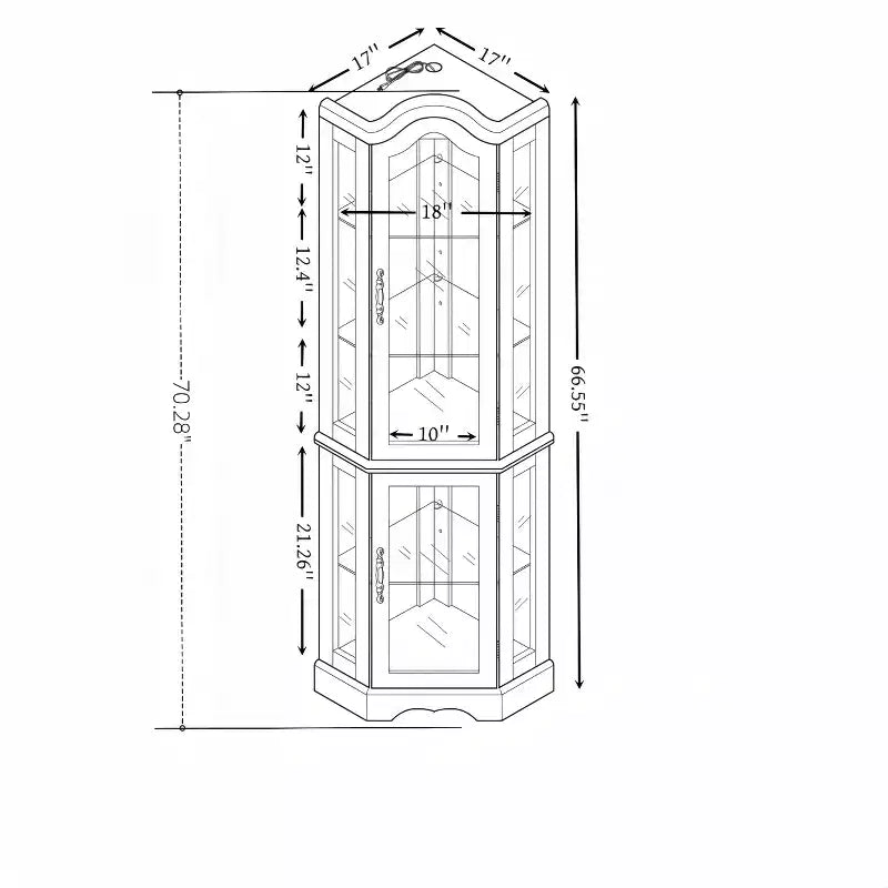 Mobile Contenitore Alto Marrone a 2 Ante con 5 Ripiani, MDF, Montaggio per 1 Persona