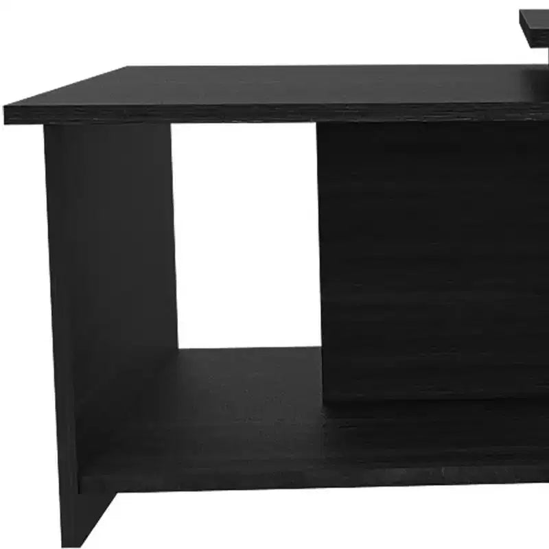 Tavolino da caffè rettangolare in legno composito nero