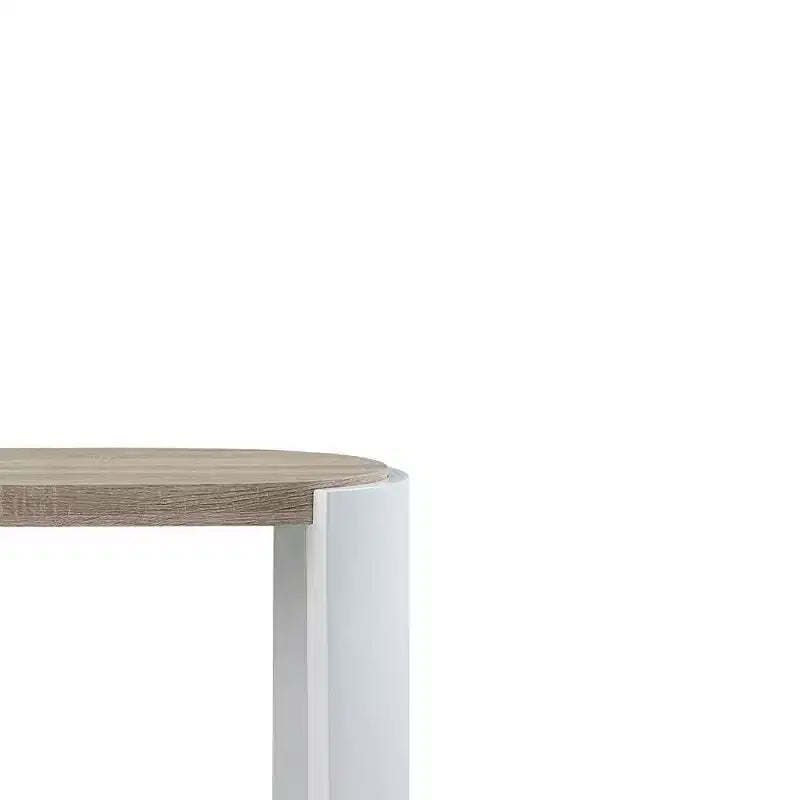 Tavolo Consolle Ovale Lucido Bianco/Rovere per 1
