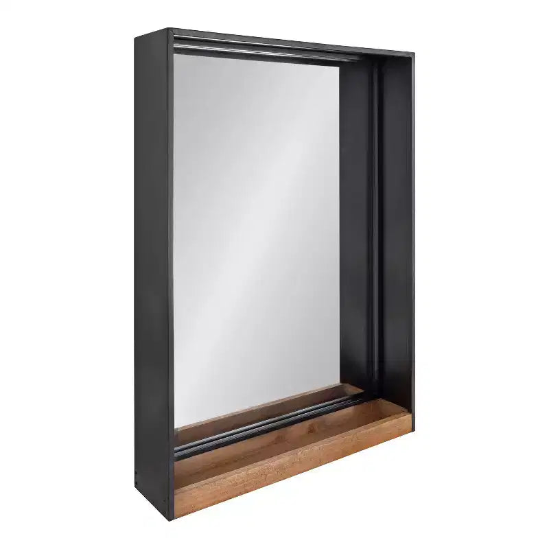 Mehta Functional Wall Mirror Rustic Brown - Kate & Laurel All Things Decor