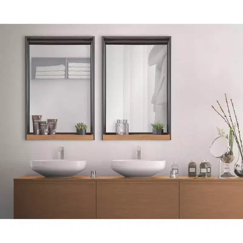 Specchio da parete funzionale Mehta marrone rustico - Kate & Laurel All Things Decor
