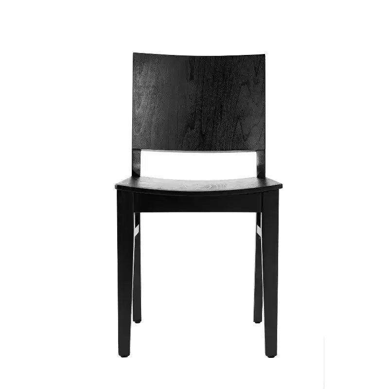 Sedia da pranzo senza braccioli anticata bianca/nera con schienale curvo, legno massiccio, 1 posto