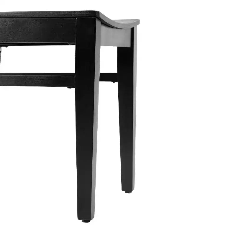 Sedia da pranzo senza braccioli anticata bianca/nera con schienale curvo, legno massiccio, 1 posto