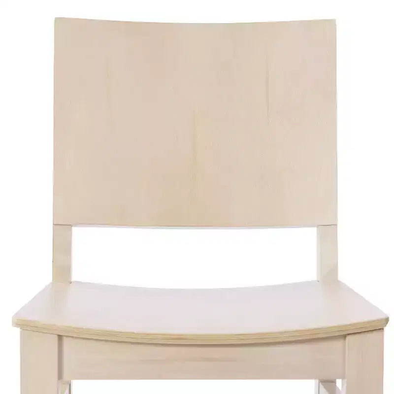 Sedia da pranzo senza braccioli anticata bianca/nera con schienale curvo, legno massiccio, 1 posto