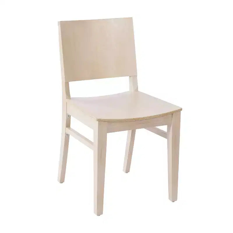 Sedia da pranzo senza braccioli anticata bianca/nera con schienale curvo, legno massiccio, 1 posto