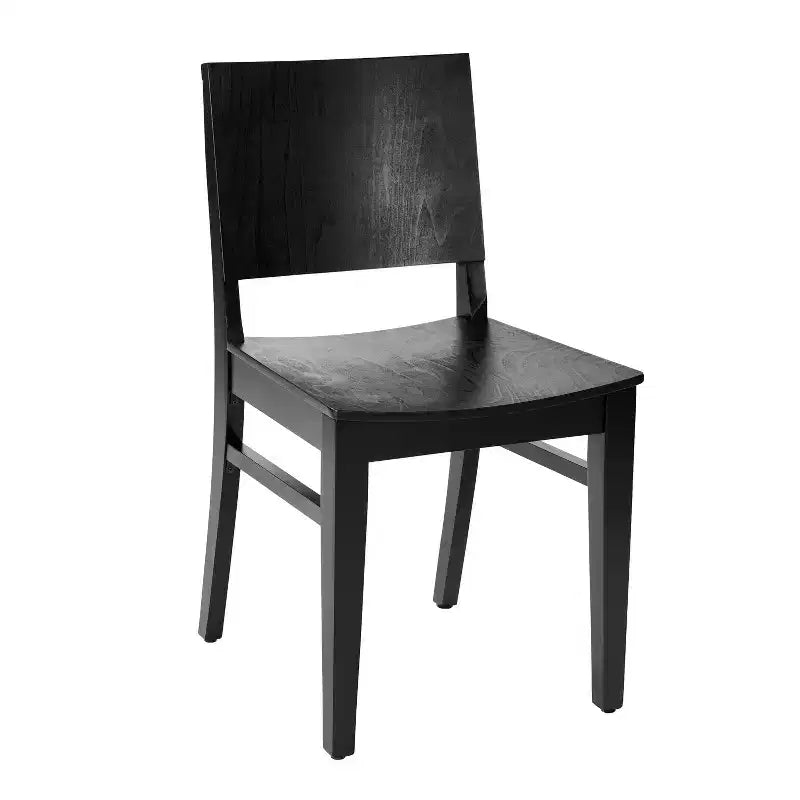 Emma and Oliver Dining Chair with Curved Backrest and Solid Wood Construction
