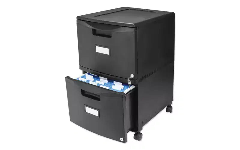 Classificatore mobile a 2 cassetti nero, utente singolo
