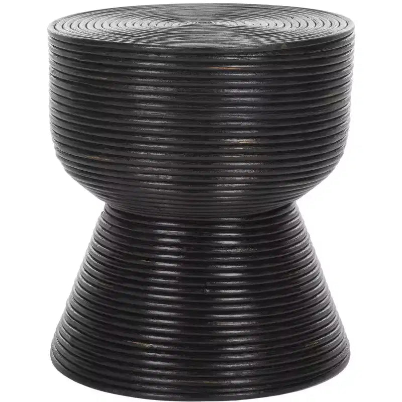 Heimdall Round Accent Table - ACC6503A - Distressed Black/Black - Safavieh