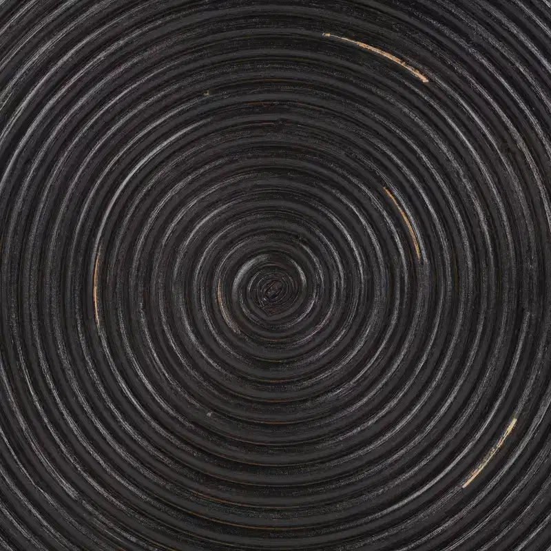 Tavolino d'appoggio rotondo in rattan nero, 1 persona