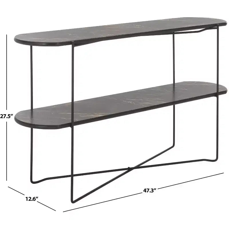 Consolle Moderna con Ripiano Aperto – Gambe in Metallo Nero, Vari Colori