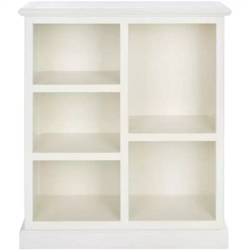 Libreria a 5 ripiani, Nero / Grigio Malva / Bianco / Bianco anticato, Singolo