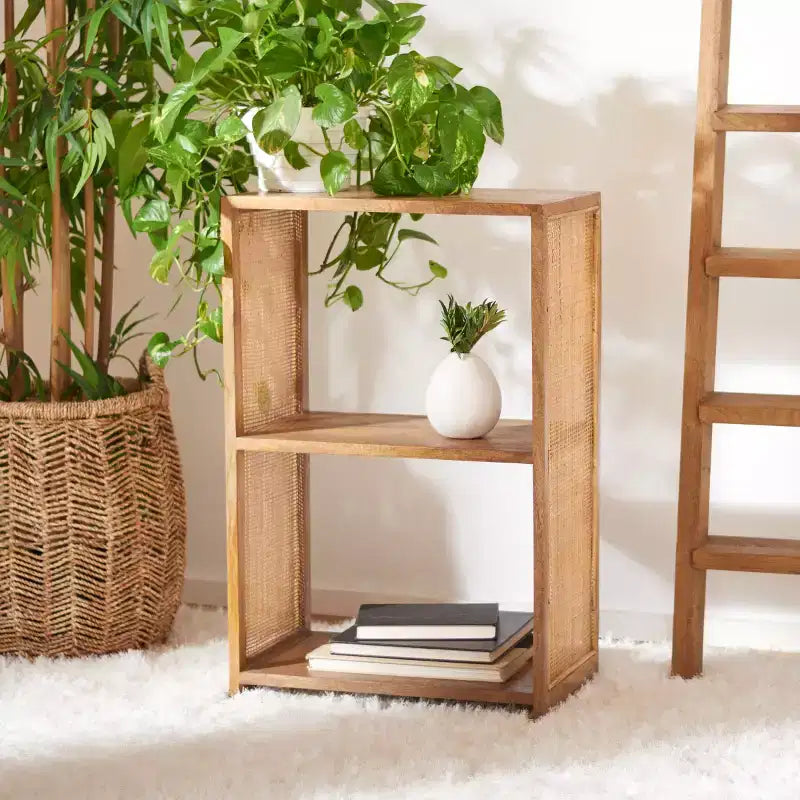 Etagere a 2 ripiani in legno di mango naturale e marrone dorato - 1 Persona
