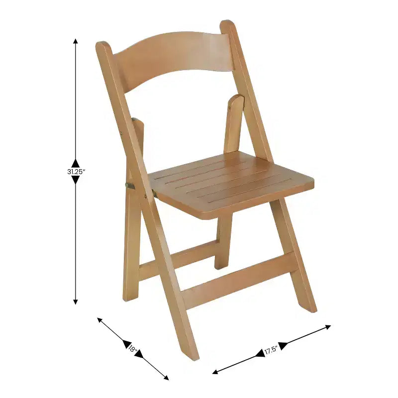 Sedie da pranzo pieghevoli in legno massello bianco/rovere, stile coloniale americano, set da 2