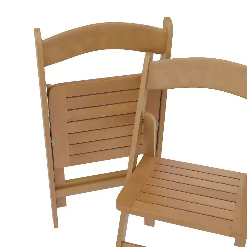 Sedie da pranzo pieghevoli in legno massello bianco/rovere, stile coloniale americano, set da 2