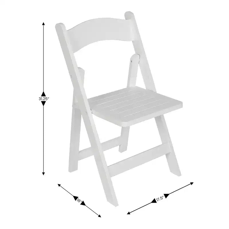 Sedie da pranzo pieghevoli in legno massello bianco/rovere, stile coloniale americano, set da 2