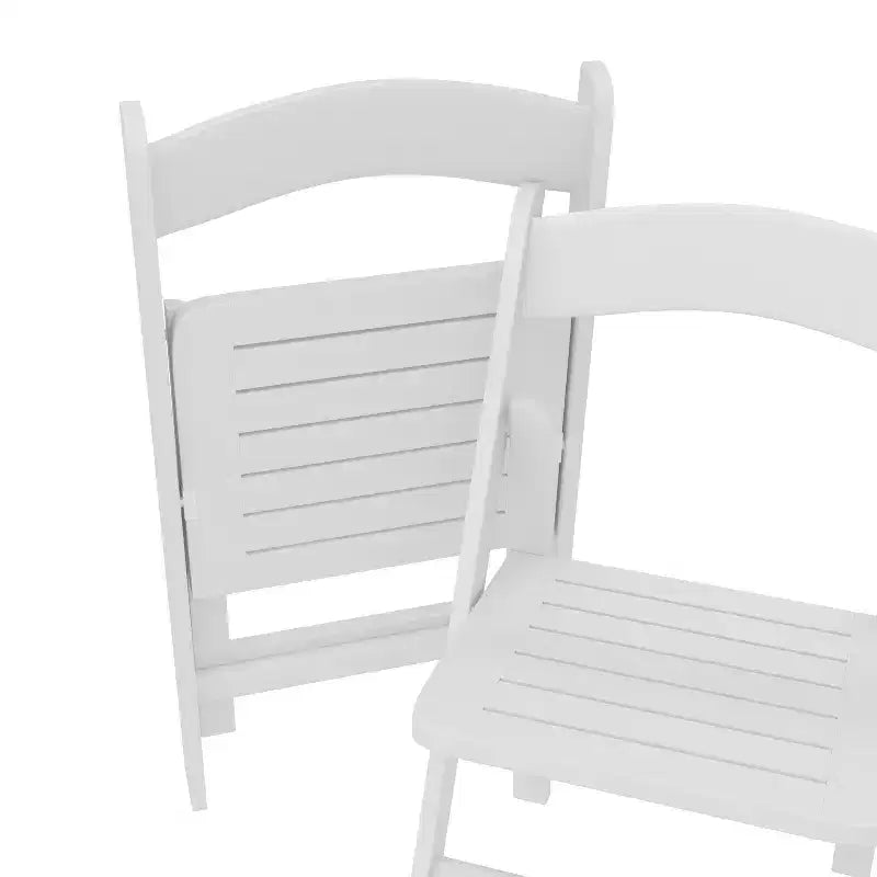 Sedie da pranzo pieghevoli in legno massello bianco/rovere, stile coloniale americano, set da 2