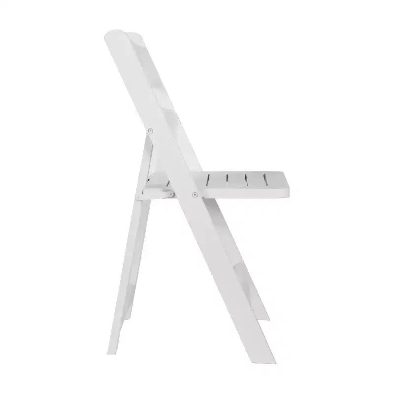 Sedie da pranzo pieghevoli in legno massello bianco/rovere, stile coloniale americano, set da 2