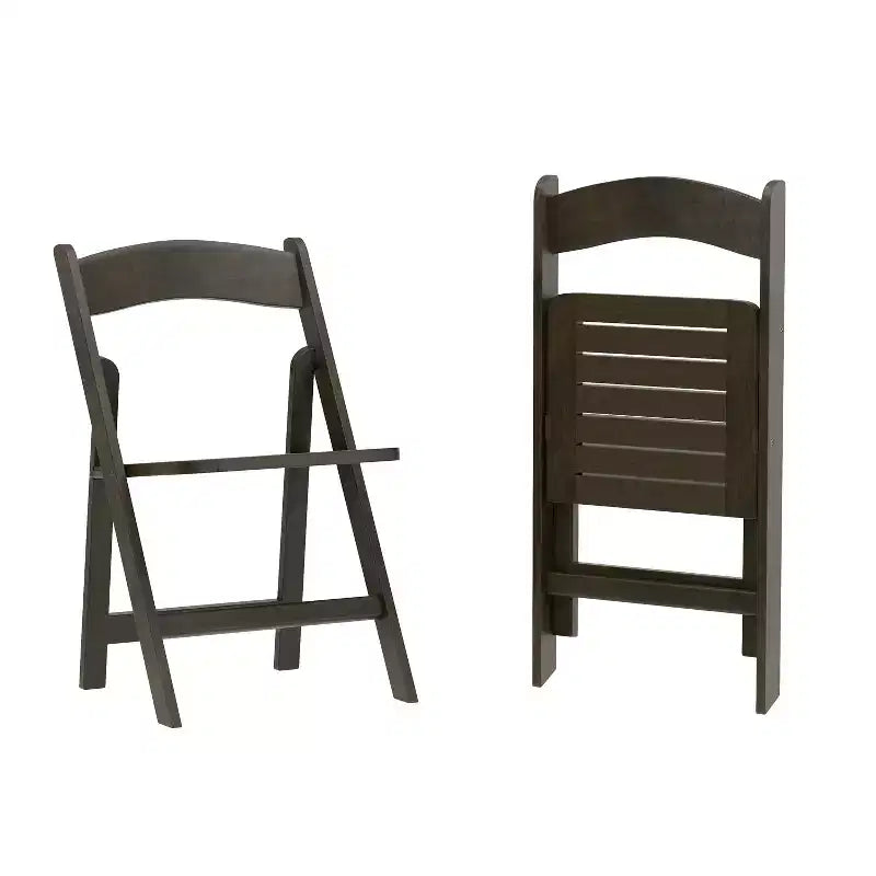 Sedie da pranzo pieghevoli in legno massello bianco/rovere, stile coloniale americano, set da 2