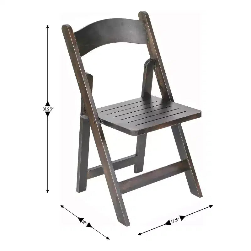 Sedie da pranzo pieghevoli in legno massello bianco/rovere, stile coloniale americano, set da 2