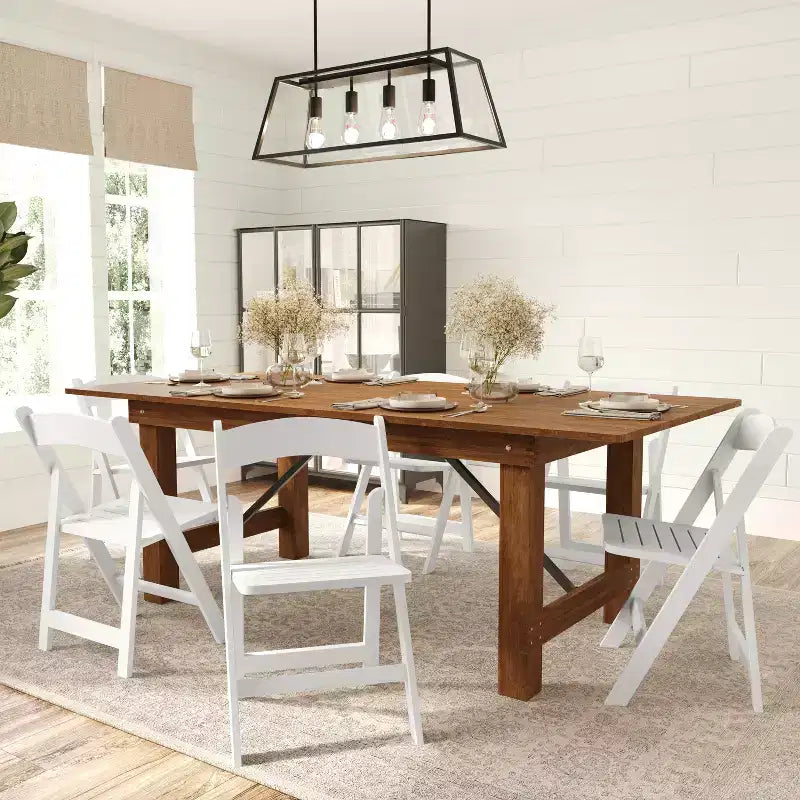 Merrick Lane Set of 2 Solid Wood Dining Chairs with Foldable Design and Elegant Finish