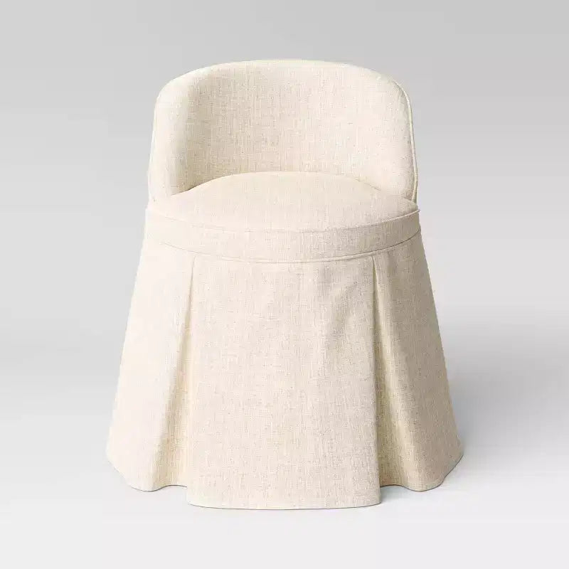 Sedia da toeletta imbottita senza braccioli – Gingham / Lino / Bouclé, 1 posto
