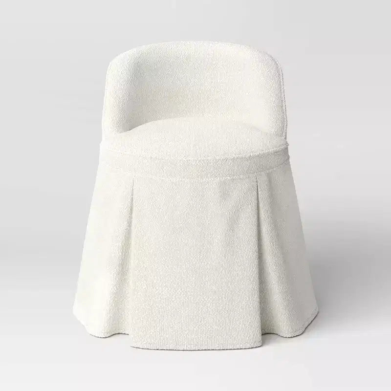 Sedia da toeletta imbottita senza braccioli – Gingham / Lino / Bouclé, 1 posto