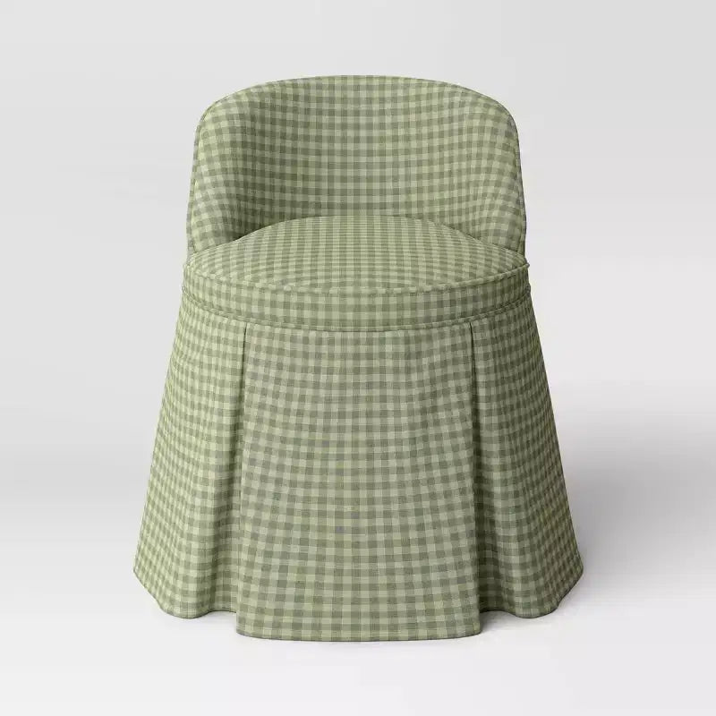 Sedia da toeletta imbottita senza braccioli – Gingham / Lino / Bouclé, 1 posto