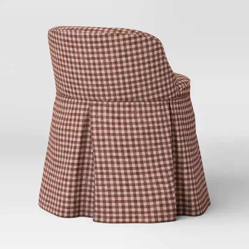 Sedia da toeletta imbottita senza braccioli – Gingham / Lino / Bouclé, 1 posto
