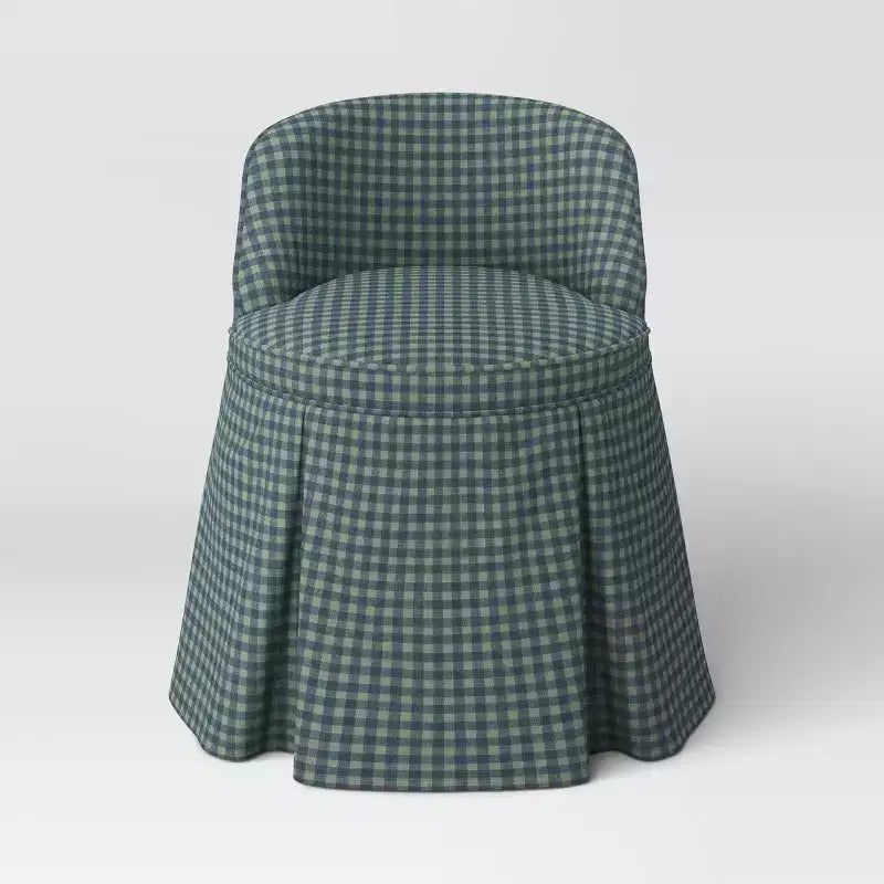 Sedia da toeletta imbottita senza braccioli – Gingham / Lino / Bouclé, 1 posto