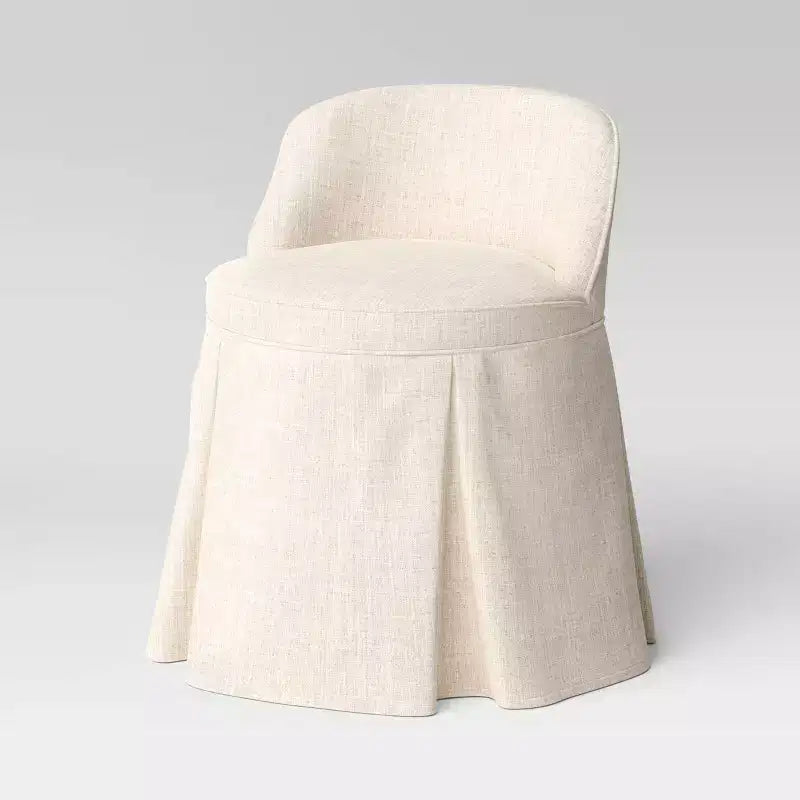 Sedia da toeletta imbottita senza braccioli – Gingham / Lino / Bouclé, 1 posto