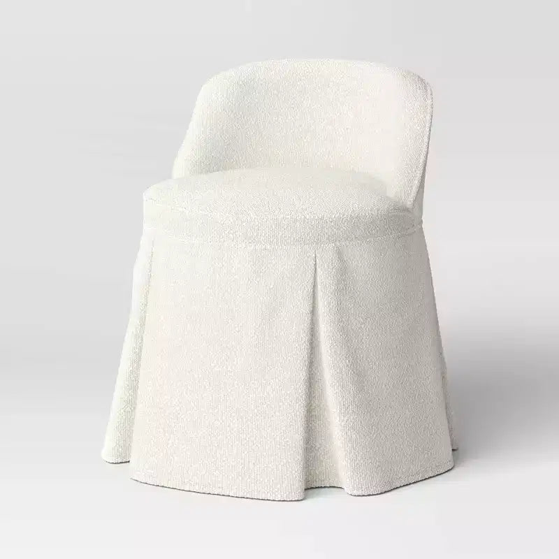 Sedia da toeletta imbottita senza braccioli – Gingham / Lino / Bouclé, 1 posto