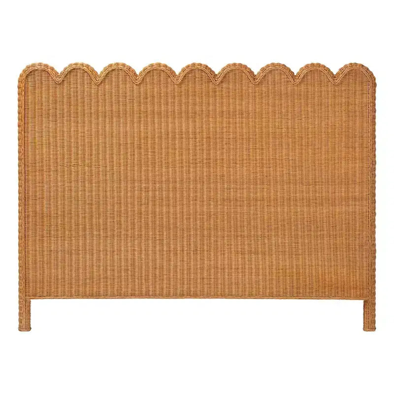 Testiera autoportante in rattan smerlato, miele/miele chiaro, per 1 adulto